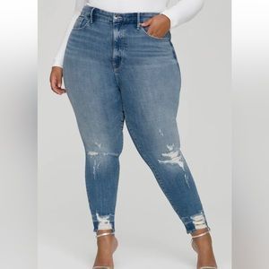 GOOD AMERICAN Jeans Good Legs Crop Blue 432~Size 16
